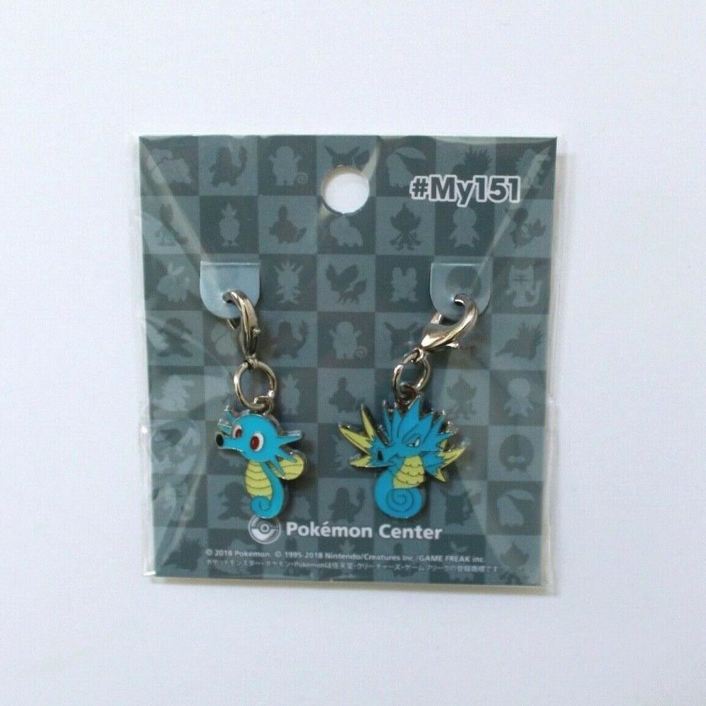 Pokemon Center Metal Charm Set Horsea Seadra
